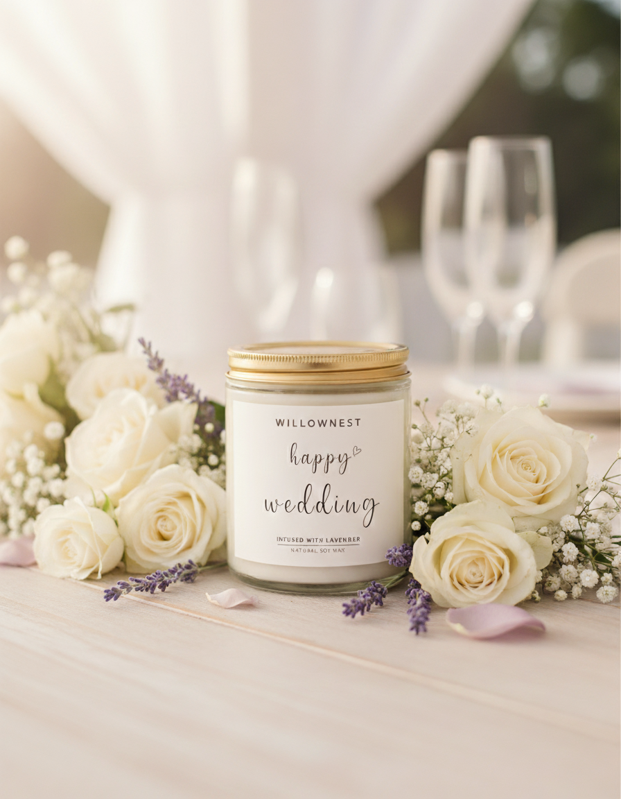 WILLOWNEST - Happy Wedding Lavender Aromatic Candle - Ảnh 2