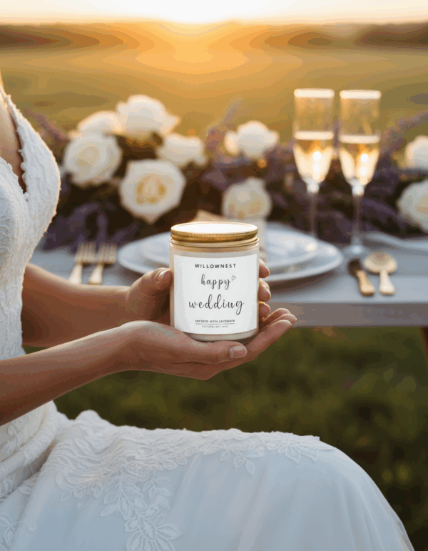 WILLOWNEST - Happy Wedding Lavender Aromatic Candle - Ảnh 3