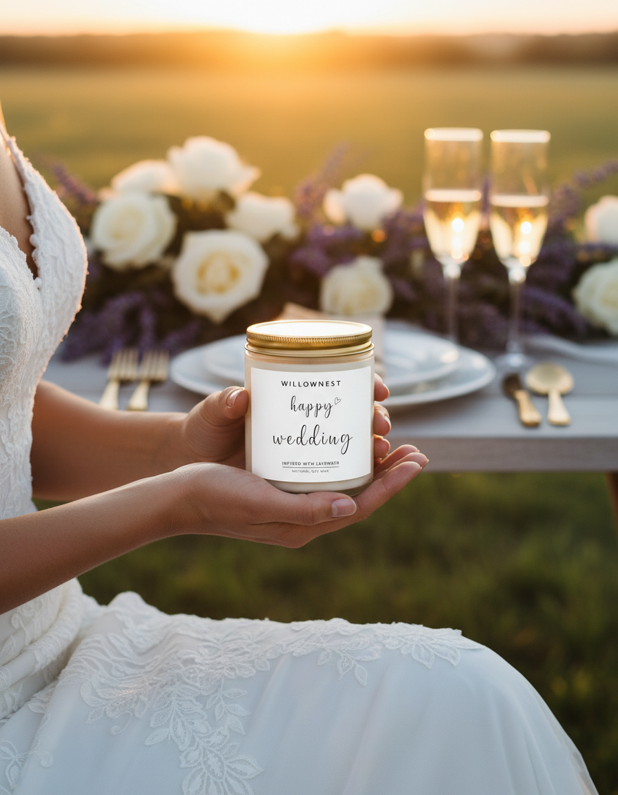 WILLOWNEST - Happy Wedding Lavender Aromatic Candle - Ảnh 3